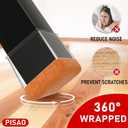 PISAO 24 Pcs Chair Leg Floor Protectors Square, Silicone Chair Leg Protectors Caps Covers for Hardwood Floors, Furniture Pads Sliders with Wrapped Felt Bottom Medium (Fit:3/4"~1-1/8")
