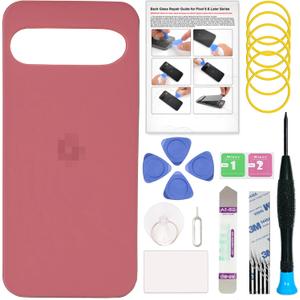 GREEN FUSION Rear Back Glass Cover Replacement Compatible with Pixel 9, with Repair Tools + Instruction, Peony