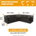 Patio Sectional Sofa Cover, Waterproof Outdoor Couch Cover, Lawn Patio Furniture ,Rip Stop,Anti UV,Oxford V Shaped Sectional ,Corner Sofa Protector Covers (100x100x31x33.5 in)