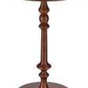Lampaggio Solid Wood Round Side Table, 15.75" Small Drink Table with Non-Slip Pedestal Base, Modern End Table Accent Table for Living Room and Bedroom, 2 pcs, Brown