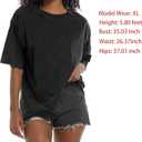 Tuislay Oversized Tshirt Shirts for Women Vintage Acid Wash T Shirt Cotton Casual Baggy Boyfriend Teens Basic Grunge Tees Top