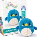 Original Squishmallows Bebe the Bluebird Crochet Kit, Includes Yarn, Crochet Hook, Starter Hooks, Step-By-Step Tutorials, Exclusive Crochet Kit For Beginners, DIY Craft, Crochet Kits, Great Teen Gifts