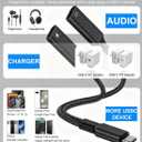 USB C Splitter, Dual USB C Headphone and Charger Adapter, 1 in 2 Out Type C Audio Jack Dongle with PD 60W Fast Charging Cable for iPhone 17 16 15 Pro Max, iPad, Samsung Galaxy S25 S24 Ultra More USBC