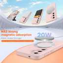 Liquid Silicone Case for Samsung Galaxy S25 Plus with Magnetic Stand, Mil-Grade Drop Shockproof, Full Camera Protection Anti-Scratch Microfiber Lining Silicone Phone case, Pink