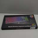 Wireless Keyboard and Mouse Combo, RGB Backlit, Rechargeable & Light Up Letters, Full-Size, Soft Typing, Sleep Mode, 2.4GHz Quiet Keyboard Set for Mac, Windows, Laptop, PC, Trueque (Matte Black)