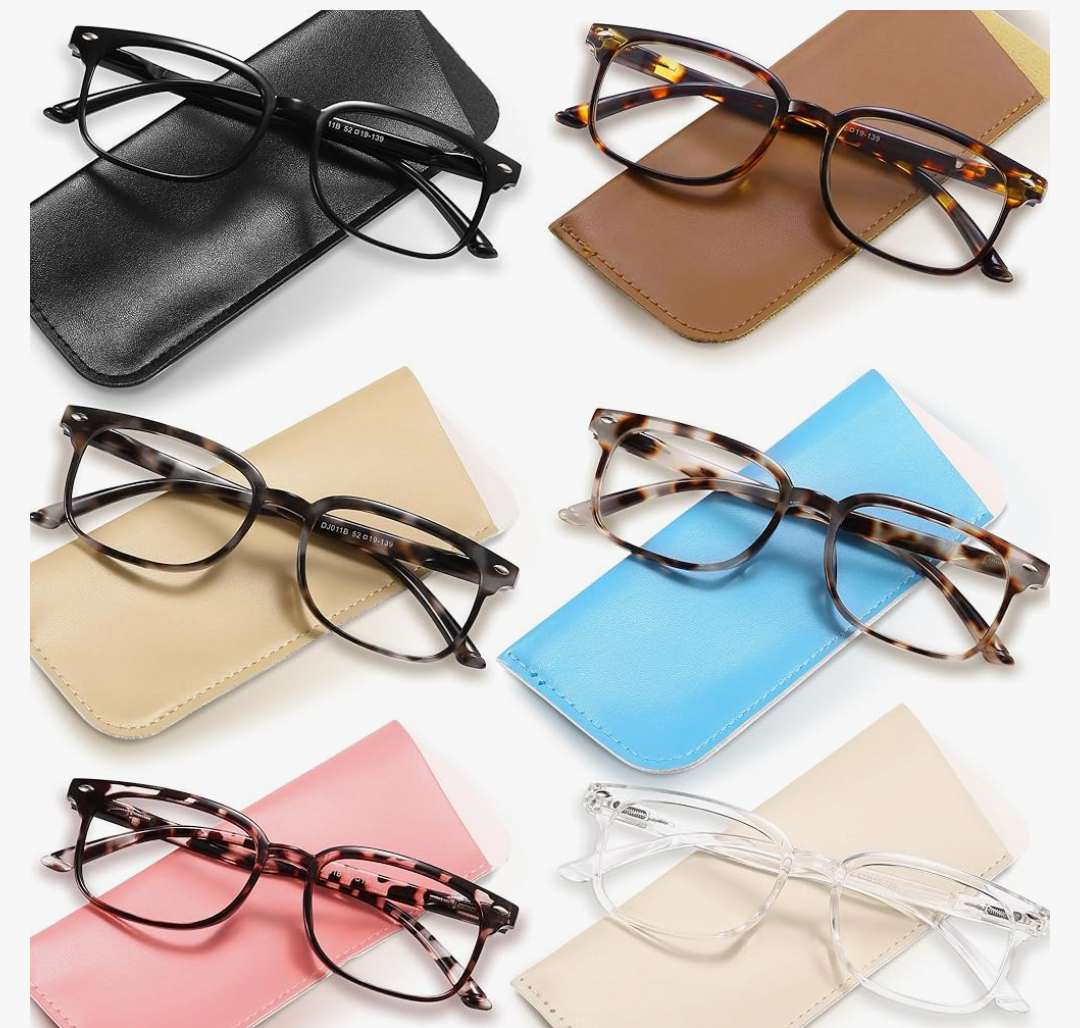 NOVIVON 6 Pack Reading Glasses for Women, Reading glasses men, Blue Light Blocking Readers, Computer eye glasses, Cheaters +1.5