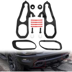 Front Car Front Forged Heavy Duty Tow Hooks Compatible with 2019 2020 2021 2022 Dodge Ram 1500 DT Replace# 82215268AB (Black)