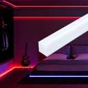 Muzata 10Pack 3.3FT/1M Plus-Size Spotless V Shape LED Channel Silver Aluminum LED Diffuser Channel with Milky White Cover V101 WW 1M (1M 10Pack)