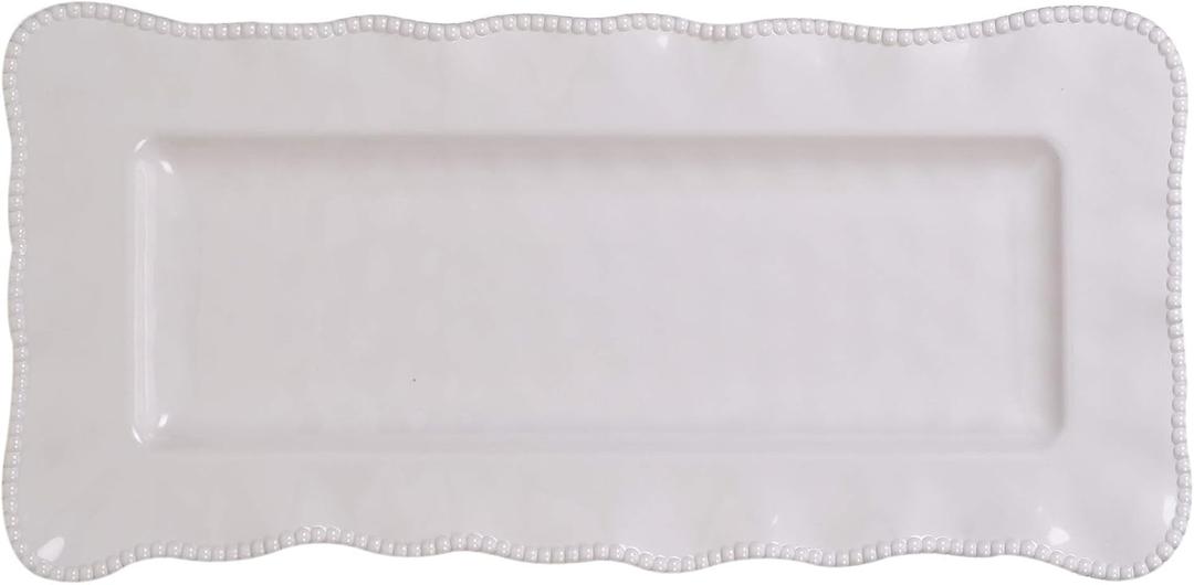Perlette Cream Rectangular Platter 19" x 9"