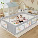 Baby Playpen 74x50 Inch, Playpen for Babies and Toddlers, Play Pen Indoor & Outdoor Active Center, Sturdy Safety Playard with Anti Slip Suction Cups, Skin-Friendly Fabric, Large Space Baby Fence