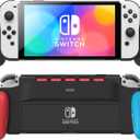 Grip Case Compatible with Nintendo Switch OLED, Unique Upgraded Designed with 5 Game Slots Comfortable & Ergonomic Grip Switch Accessories
