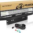 SKYWORLD LED Light Bar, 23 inch 324W Spot Flood Combo Beam Work Driving Lamp with License Plate Mounting Bracket Holder 12V Wiring Harness Kit for Auto Truck Car ATV SUV 4X4 Offroad