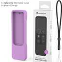 AhaStyle Protective Case for Apple TV Remote with AirTag Holder, Anti Slip Silicone Cover Compatible with 4K and HD [1st Generation] (Lavender)