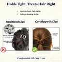 Magnetic Hair Clips Strong Hold No-Slip Magnetic Hair Styling Clips for Women, Seamless 2-in-1 Design for Easy Everyday Hairstyles, Clip No Crease, Perfect for Daily Hair Styling2.95 in*1.18 in
