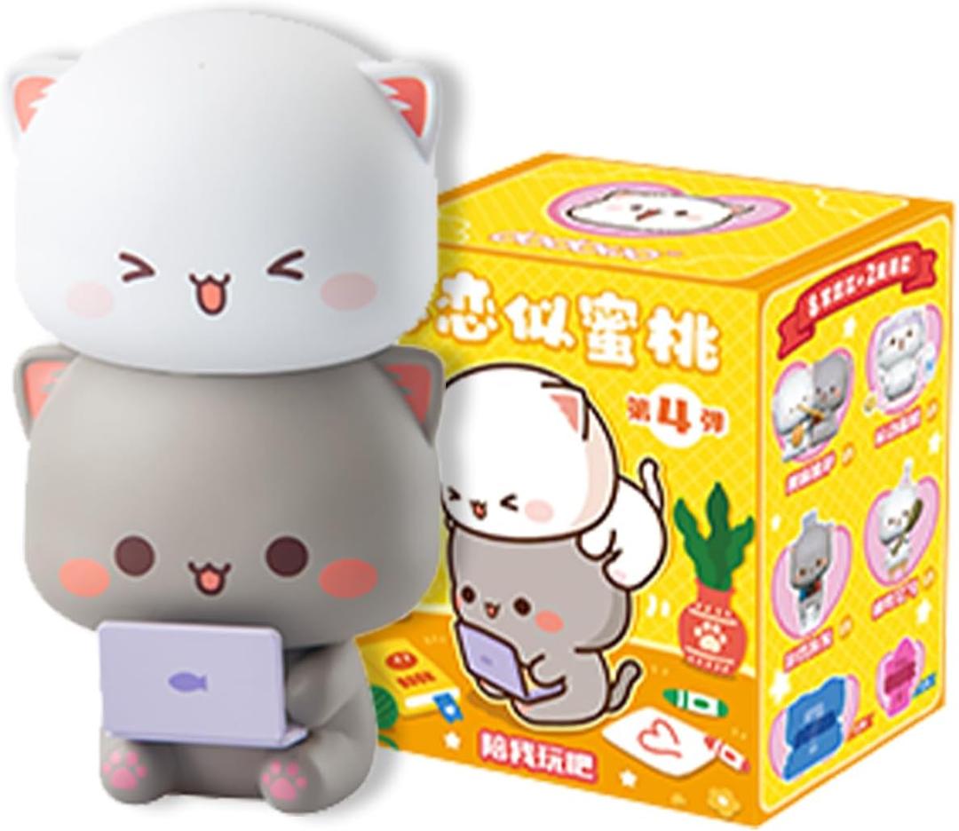 52TOYS Mitao Cat Season 4 Action Figure, Collectible Toy Kawaii Creative Gift Room Decor Desktop Decoration 3.5 Inch, Gift for Birthday Party