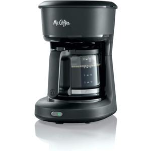 Mr. Coffee 5-Cup Programmable Coffee Maker, 25 oz. Mini Brew, Brew Now or Later, Black