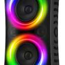 KMAG Large Party Bluetooth Speaker, 260W Peak Powerful Loud Sound with Deep Bass, 15Hr Playtime, Fast Charge, RGB Cool Light Show, TWS, Portable for Outdoor Beach, Camping, Backyard, Work, Home (Red)