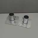 GBGS 2 Pcs 2"(Actual fits 1-7/8"OD) Chain Link Fence Post Floor Flange,Mailboxes Pole Hoder,Heavy Duty Round Sign Post Base