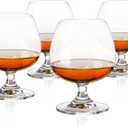 True Brandy Bourbon Whiskey Cognac Scotch Drinking Glasses, Superb Lead-Free Crystal Snifter Glass for Cocktail Party Dishwasher Safe, 14 oz, Set of 4 