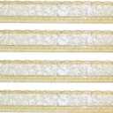 Mahjong Racks with Magnetic Pushers, 4 Pack Acrylic American Mahjong Tile Racks with Scalloped Wave Edge Pusher, 20 Inch Glossy Tile Holders for Mahjong Lovers