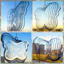Wind Spinners Outdoor, 3D Butterfly Hanging Wind Spinners, 12 inches, Kinetic, Stainless-Steel Metal, Smooth Spinning, Indoor and Outdoor Decoration for Garden, Patio, Yard, Gift for Women Mom Wife