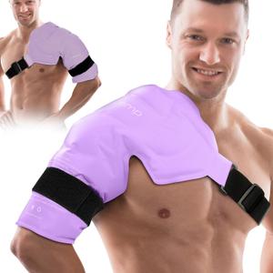 Comfytemp Shoulder Ice Pack Wrap Rotator Cuff Therapy, Gel Ice Packs for Injuries Reusable, Hot Cold Compress Shoulder Brace for Pain Relief, Recovery Items (Large/X-Large), Purple