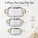 3-Pack Silver Serving Trays Stainless Steel – 15.7''+13.7''+11.8''
