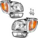 for 2001 2002 2003 2004 Toyota Tacoma Headlights Assembly Replacement for 01-04 Tacoma Headlight+Corner Parking Signal Lights+Bumper Light