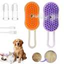 2-Pack Steam Brush for Cats& Dogs,Pet Steam Brush,4-in-1,Rechargeable Grooming Tool for Cats & Dogs, Anti-Static Design, Delivers Massage, Deep Cleansing, Shedding Control & Styling(Orange, Purple)