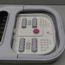 ALLJOY Foot Spa Bath Massager with Heat, Collapsible Foot Massager Spa Soaking Tub with Bubbles, Pumice Stone, Timer, 6 Shiatsu Massage Rollers Pedicure FootSpa for Relaxation, Gifts for Dad, Mom