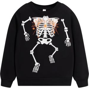 RETSUGO Toddler Little Boys 100% Cotton Crewneck Sweatshirts Long Sleeve Shirt Pullover Sweater Kid Fall Clothes (7 Years)