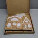 Epakh 6.6 FT DIY 2 Sets Christmas Gingerbread House Cardboard Kit with LED Lights Decor Village Kitchen Cabinets Make a Gingerbread House Craft Kit for Home Cabinets Christmas Party Decoration