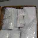 Weewooday 100 Pcs Frosted Plastic Gift Bags with Handles for Small Business Clear Shopping Bags with Cardboard Bottom,4 Sizes(Clear)