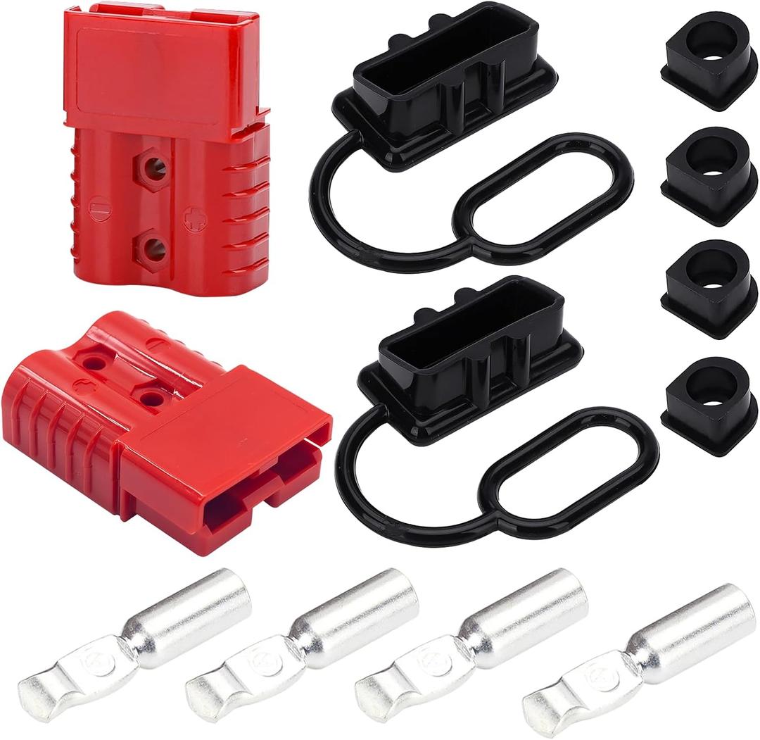 Anderson Connector, 120A 2-6 Gauge Battery Quick Connect 12V-36V Anderson Powerpole Connectors Quick Connect Disconnect Plug Winch Wiring Kit for Cable RV Cranes, Boats, and Trailers Truck Winch 2 PCS