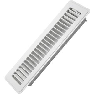 2" x 12" Floor Register - Heavy Duty Steel Walkable Floor Vents - Easy Adjust Air Supply Lever - Vent Covers for Home (White)