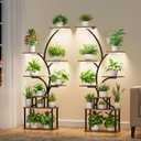 Plant Stand Indoor with Grow Light - 62" Tall Plant Shelf, 8 Tiered Plant Stands for Indoor Plant Multiple, Metal Plant Shelf Display Rack Holder, Flower Stand for Indoor Plants, Living Room, Patio, 2Pack
