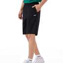 K-Swiss Men's Athletic Shorts with Zipper Pockets - Lightweight Gym Shorts with Drawstring for Running Workout Lounge Casual, Black, S