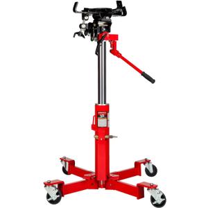 Sunex Tools 7796 1,000 lb Telescopic Transmission Jack, Air/Hydraulic, Foot & Hand Pump, Adjustable Saddle Arms, 73.5 in Max Height