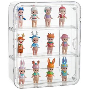 BOHOIDEE 3 Tiers Clear Display Case for Figures, Acrylic Storage Organizers Box with Magnetic Door, Wall-Mounted Dustproof Showcase for Collectibles Action Figure