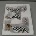 Yookeer 2 Pcs Black and White Resin Bunny Figurines Set of 2 Easter Rabbit Statues Indoor Easter Decorations for Spring Home Decor Decorative Bunny Ornaments for Table Centerpiece Living Room Decor