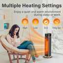 24" Space Heater, JRD Fast Heating Portable Electric Heater with Remote, Night Light, 80 Oscillation,4 Mode, Overheat&Tip-Over Protection, Ceramic Heat for Bedroom Office Indoor