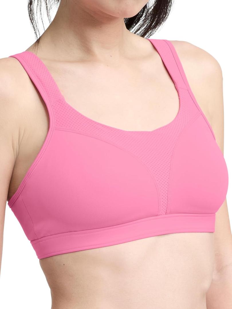 Champion Women's Sports Bra, High-Impact, Maximum Support, Breathable, Moisture-Wicking Fabric (Pink, S)