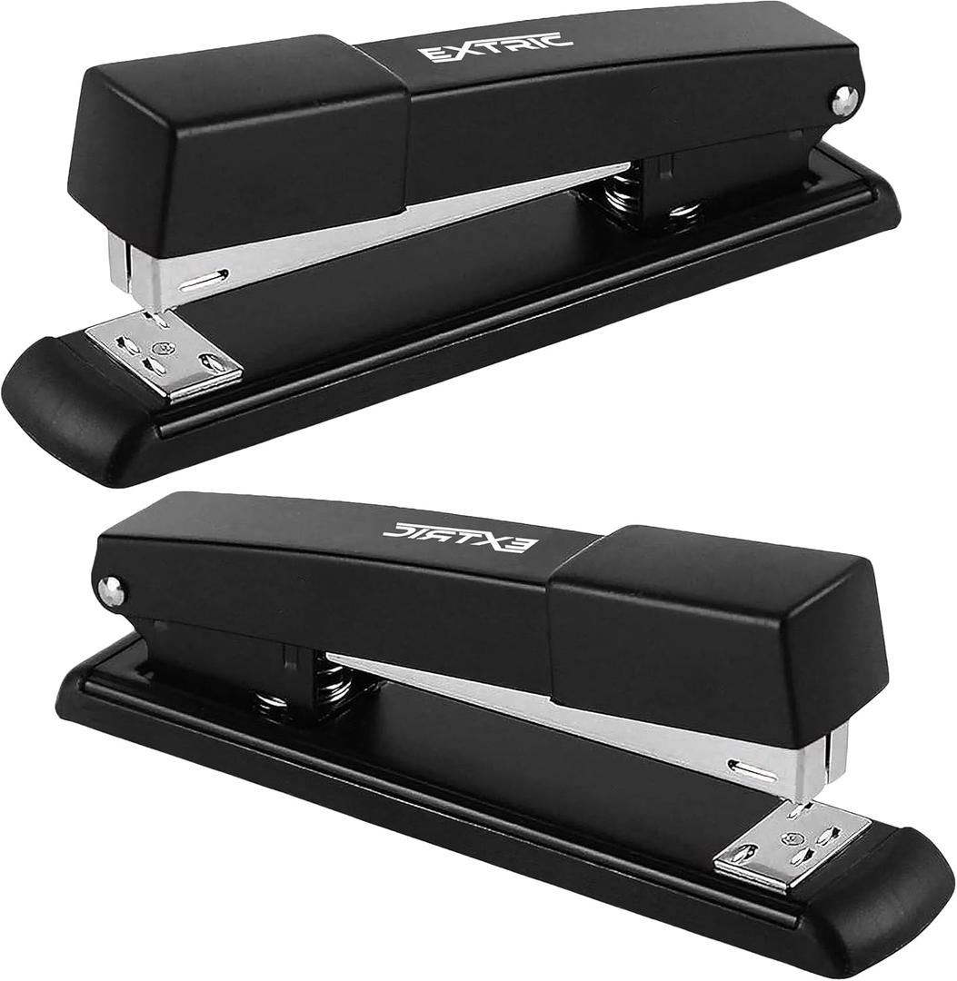 Stapler  Staplers for Desk, Black Stapler Heavy Duty 2 Pack, Staplers 25 Sheet Capacity for Office and Home