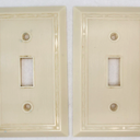 2 Vintage Leviton Art Deco Bakelite Ivory Design Light Switch Covers