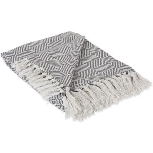 DII Diamond Throw Collection Woven Cotton, 50x60, Mineral Gray