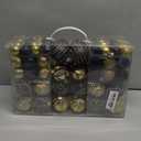 100Pcs Elegant Christmas Balls Set Christmas Tree Ornaments with Glitter and Patterns Bulk Ornaments for Tree as Festive Christmas Decor Xmas Ball Set Black Gold