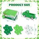 8 Pcs St Patricks Day Decorations, St. Patrick's Day Tiered Tray Decor-Wooden Truck Book Stack Shamrocks Table Sign Irish Lucky Mantel Centerpiece Happy Saint Patricks Day Decorations for Home Office