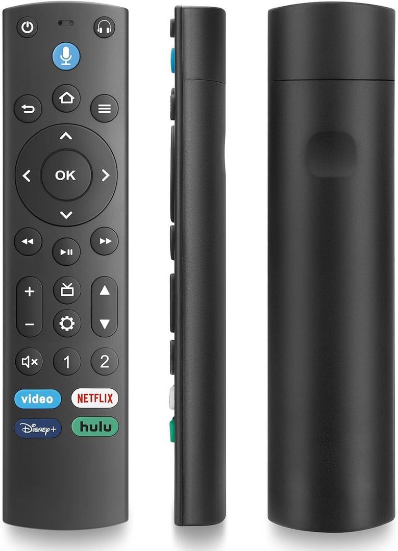 Replacement Voice Remote Control for Fire Smart TV Stick/TV Cube, Compatible with Insignia/Toshiba/Pioneer Fire TVs (black)