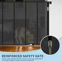 47 Extra Tall Retractable Baby Gate, Reinforced Mesh Dog Gate Extends to 71" Wide, Baby Gate for Stairs, Doorways, Hallways, Indoor and Outdoor, Black