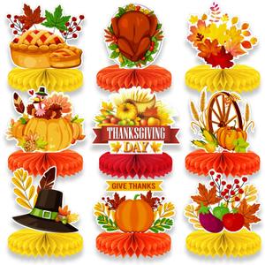 Thanksgiving Centerpieces, Thanksgiving Centerpieces for Tables,Turkey Pumpkin Table Decorations for Thanksgiving Decorations, 9 Pcs
